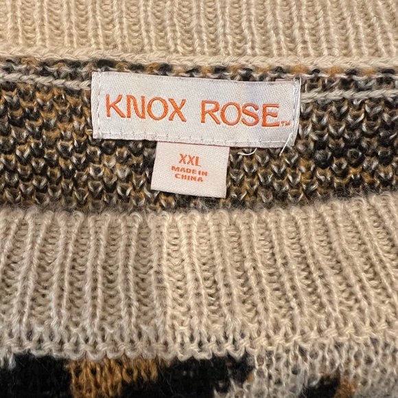 Knox Rose Leopard Print Pullover Sweater XXL - Picture 2 of 4